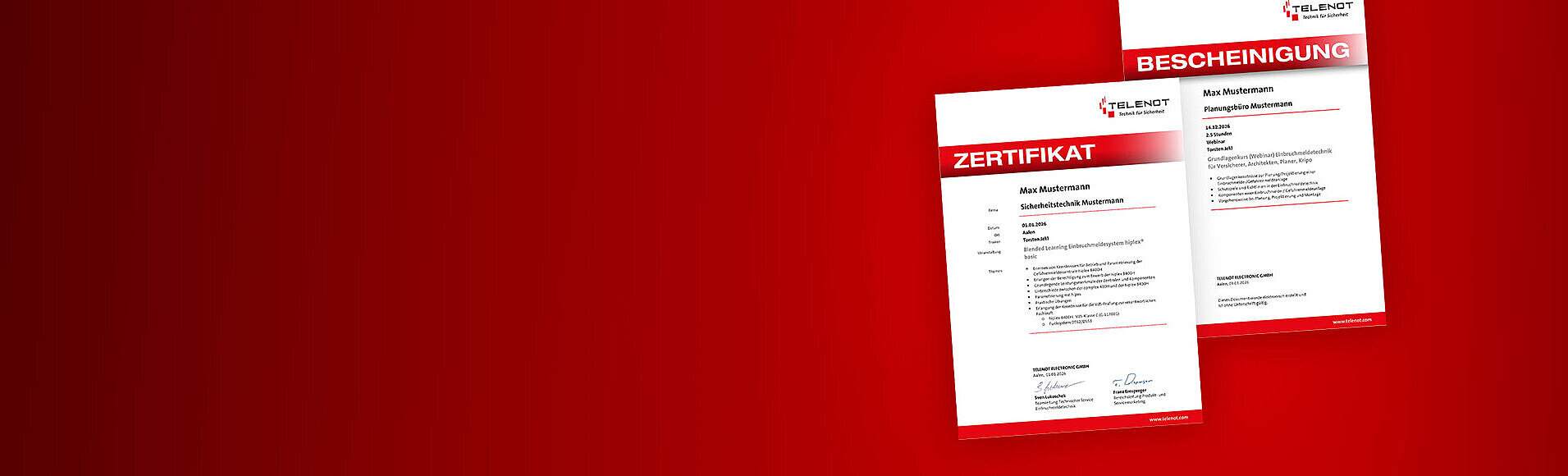 Schulungszertifikat und Bescheinigung.