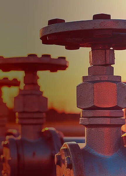 Wasserwerk bei Sonnenuntergang als Sinnbild für kritische Infrastruktur.