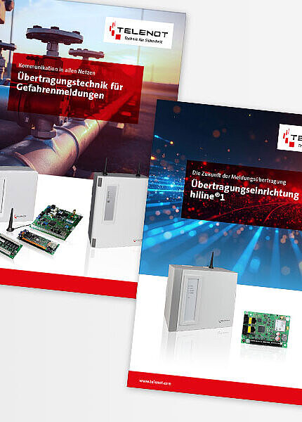 Titelseiten der 2 Broschüren zu Übertragungseinrichtungen.