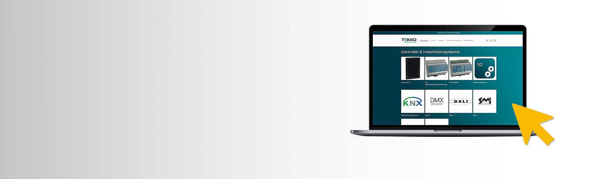 Notebook-Bildschirm zeigt die Produktseite des Online-Shop.